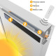 volet moteur solaire H 1m30 x L 1m20 lames ALU blanc ou gris en kit complet tout-en-1