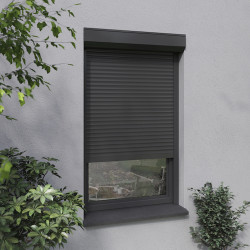 Volet roulant alu électrique filaire H130 cm x L 120 cm blanc ou gris