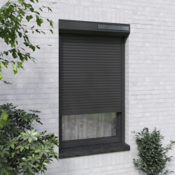 volet solaire blanc H 1m60 x L 1m50 lames ALU, ajustable facilement en hauteur et largeur