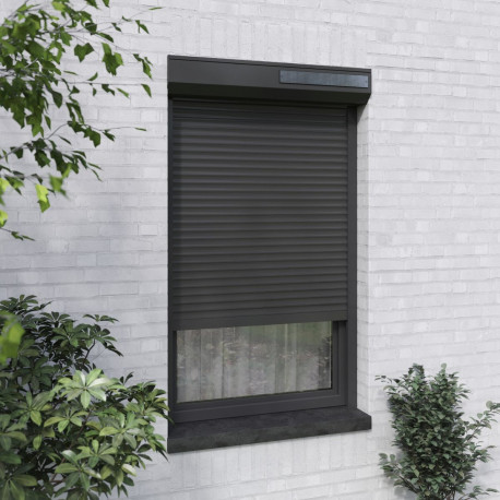 volet solaire blanc H 1m60 x L 1m50 lames ALU, ajustable facilement en hauteur et largeur